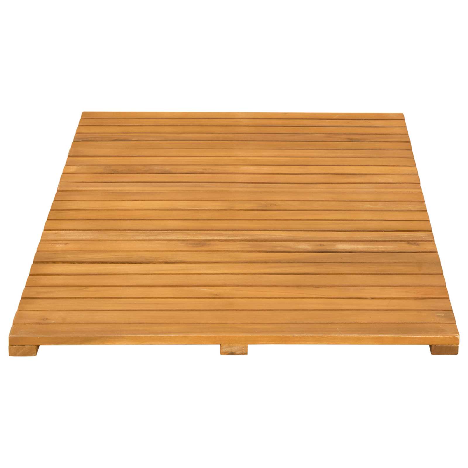Badematte Uni Braun 80 x 50 cm Massives Akazienholz