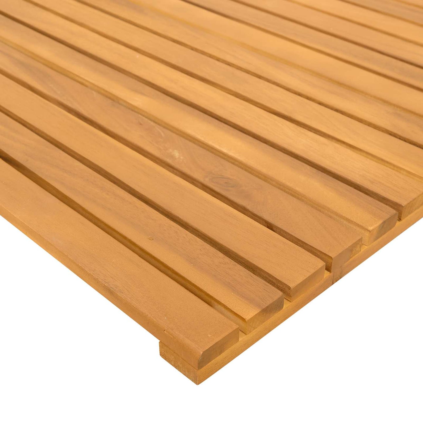 Badematte Uni Braun 100 x 55 cm Massives Akazienholz