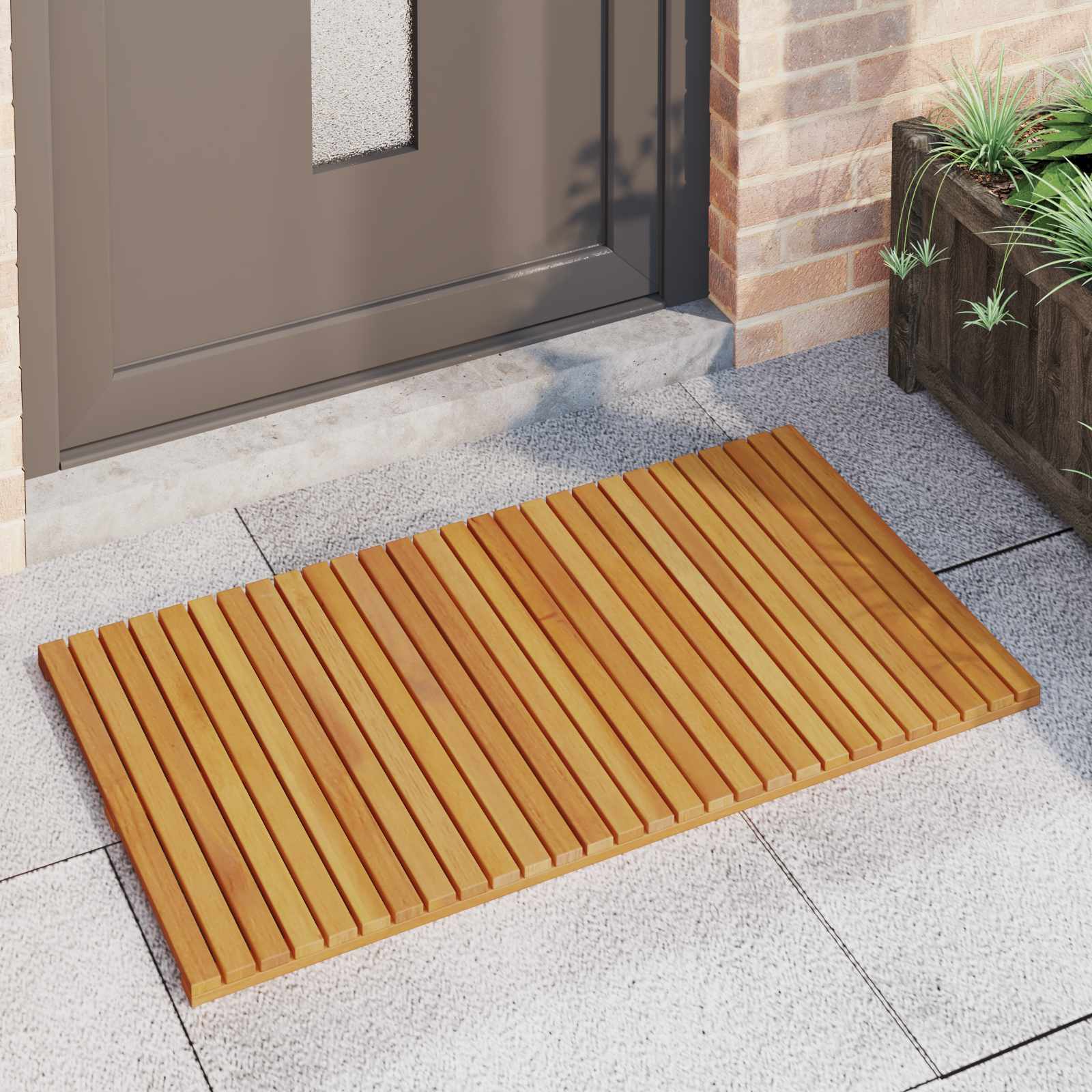 Badematte Natur 100 x 55 cm Massivholz Akazie