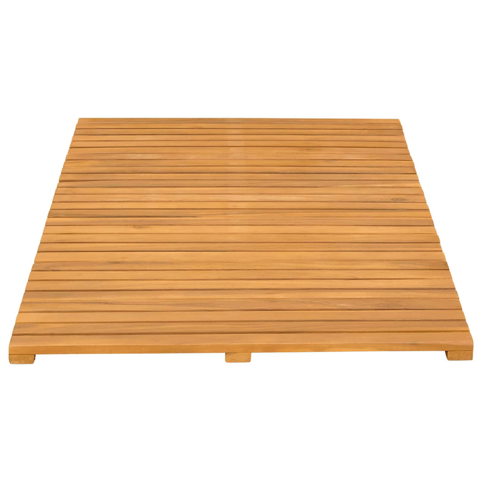 Badematte Uni Braun 100 x 55 cm Massives Akazienholz