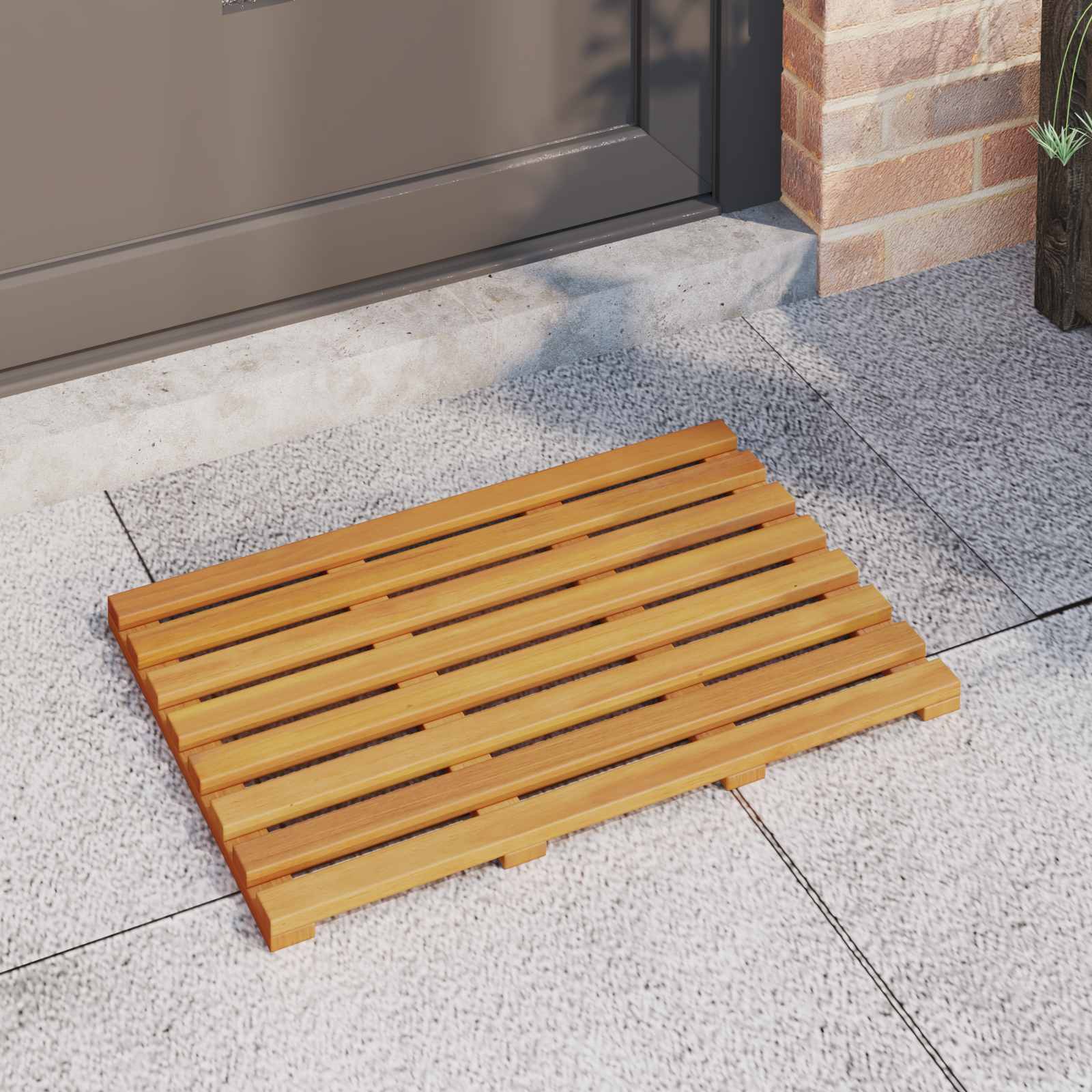 Badematte Braun 56 x 37 x 2,5 cm Massivholz Akazie