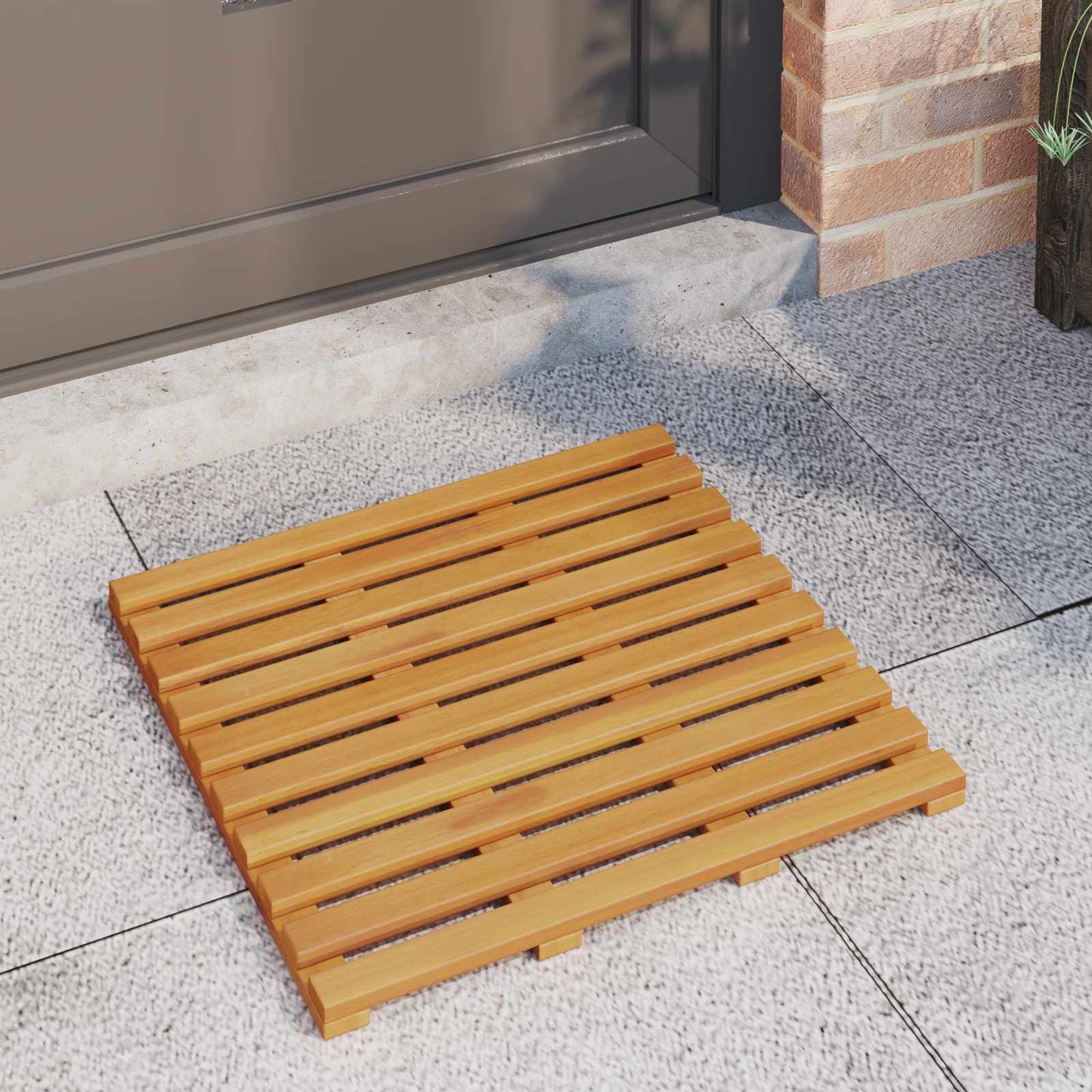 Badematte Braun 50 x 48 x 2,5 cm Massivholz Akazie