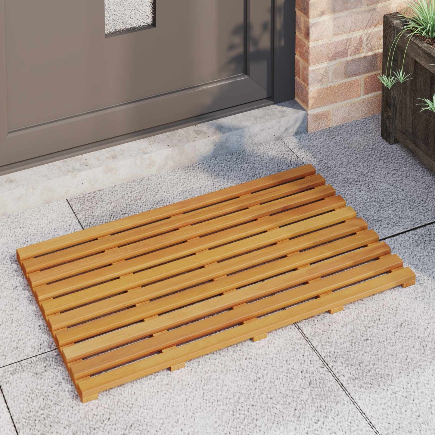 Badematte Braun 80 x 48 x 2,5 cm Massivholz Akazie