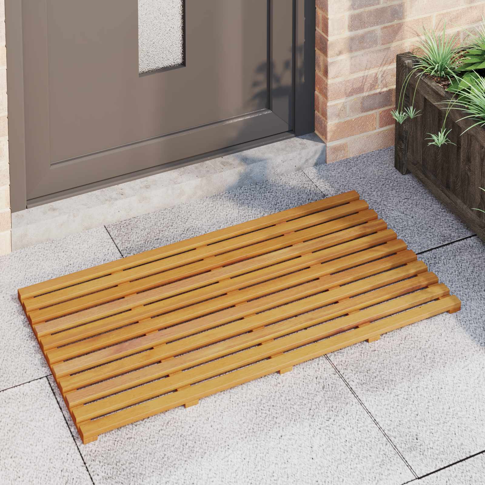 Badematte Braun 100 x 53 x 2,5 cm Massivholz Akazie