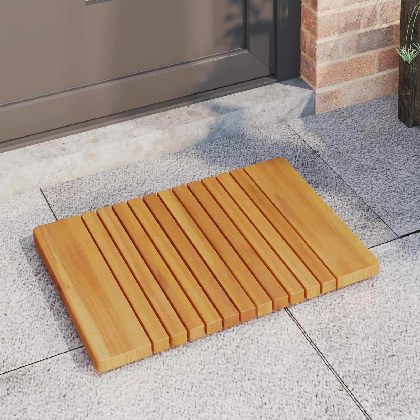 Badematte Braun 59 x 40 cm Massives Akazienholz