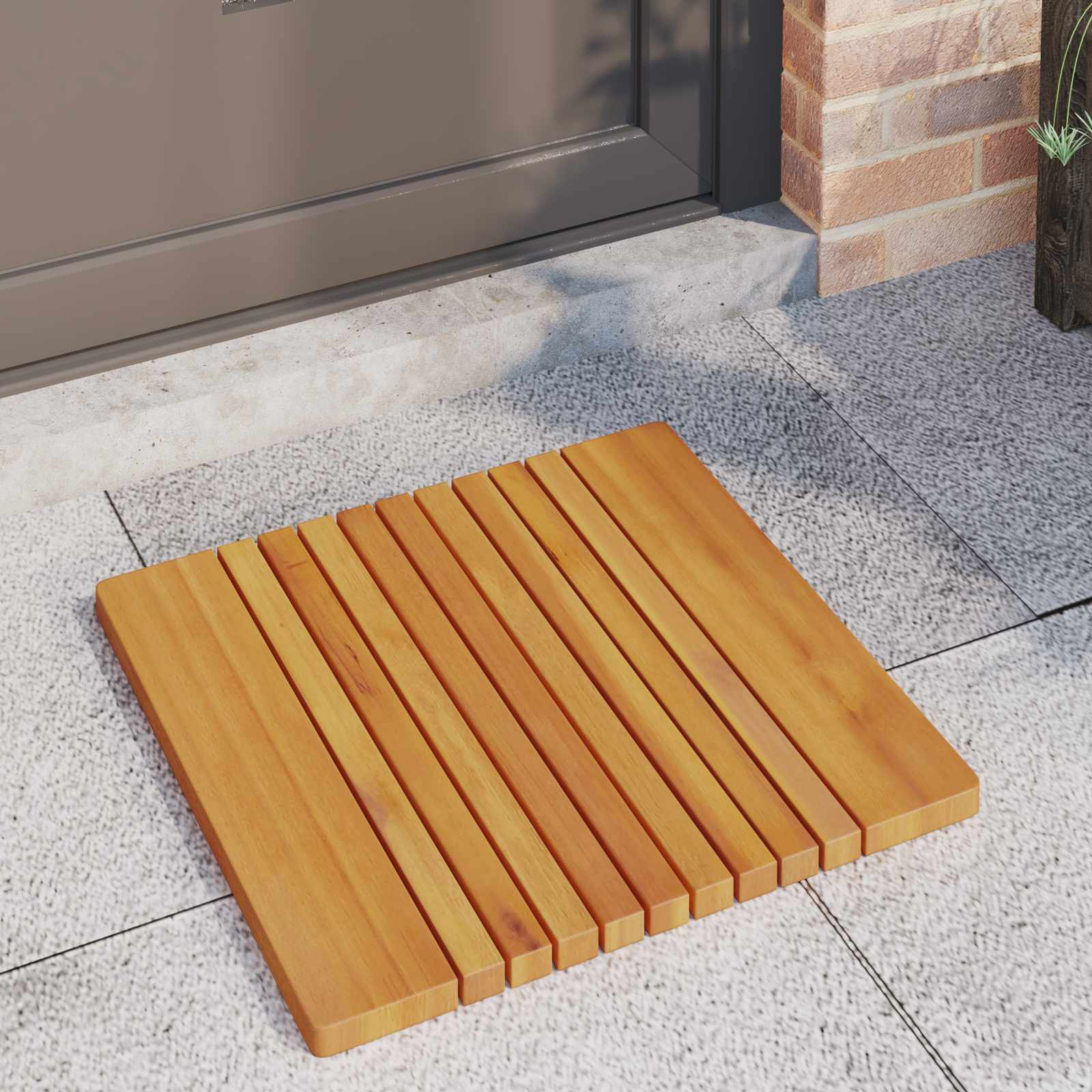 Badematte Braun 52 x 50 cm Massives Akazienholz