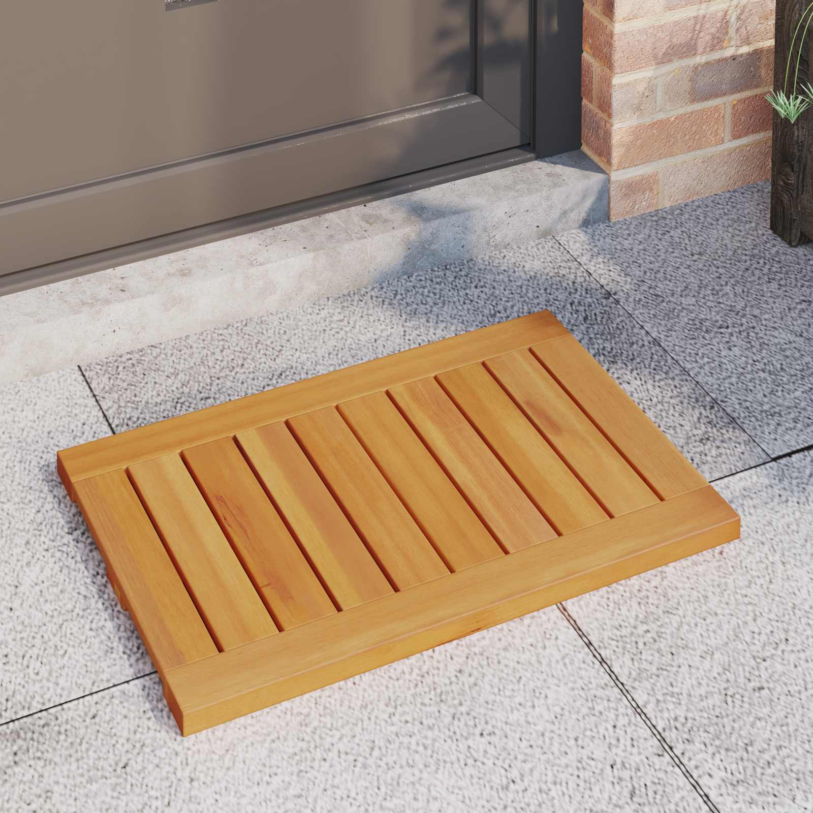 Badematte Braun 60 x 40 cm Massivholz Akazie
