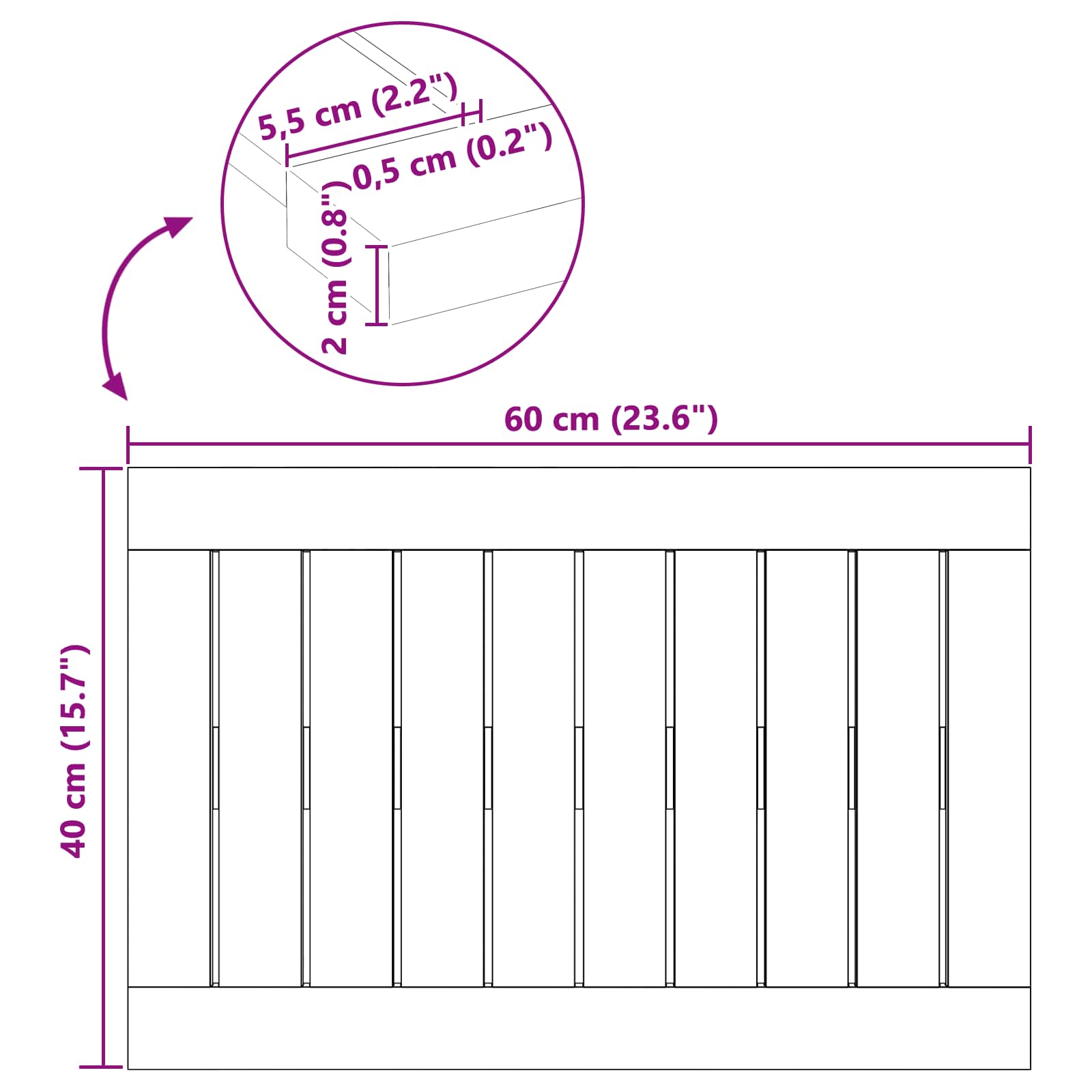 Badematte Braun 60 x 40 cm Massivholz Akazie