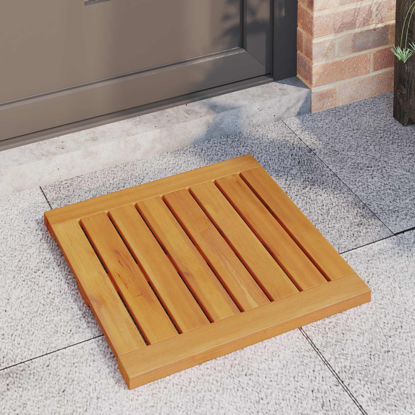 Badematte Braun 50 x 50 cm Massivholz Akazie