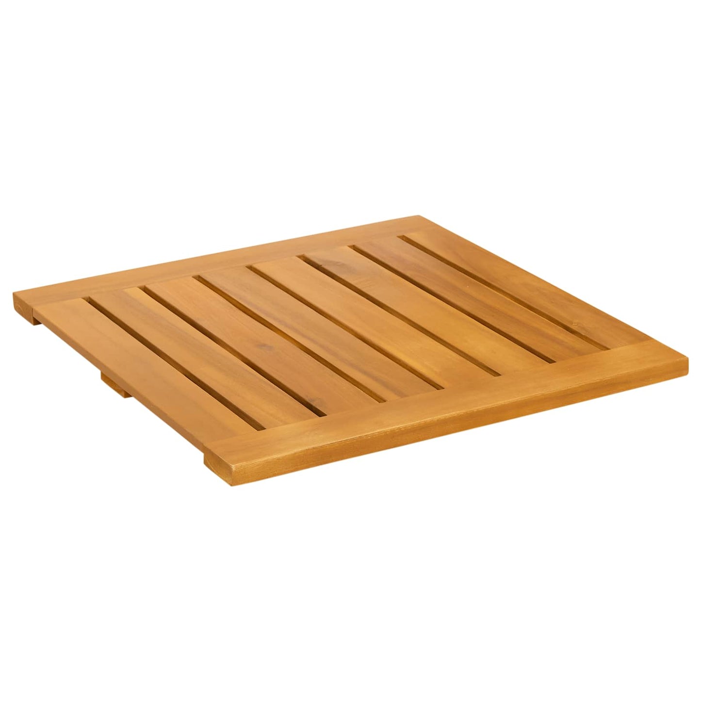 Badematte 2 stk. Natur 50 x 50 cm Massivholz Akazie