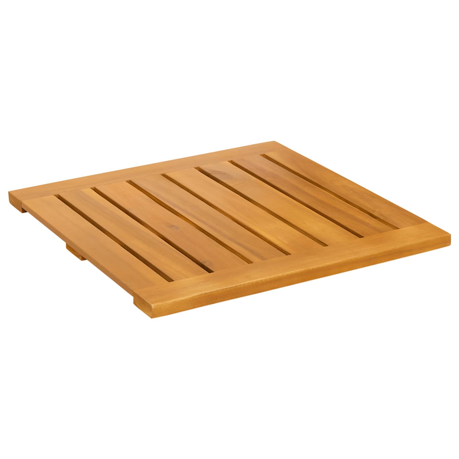 Badematte 2 stk. Natur 50 x 50 cm Massivholz Akazie
