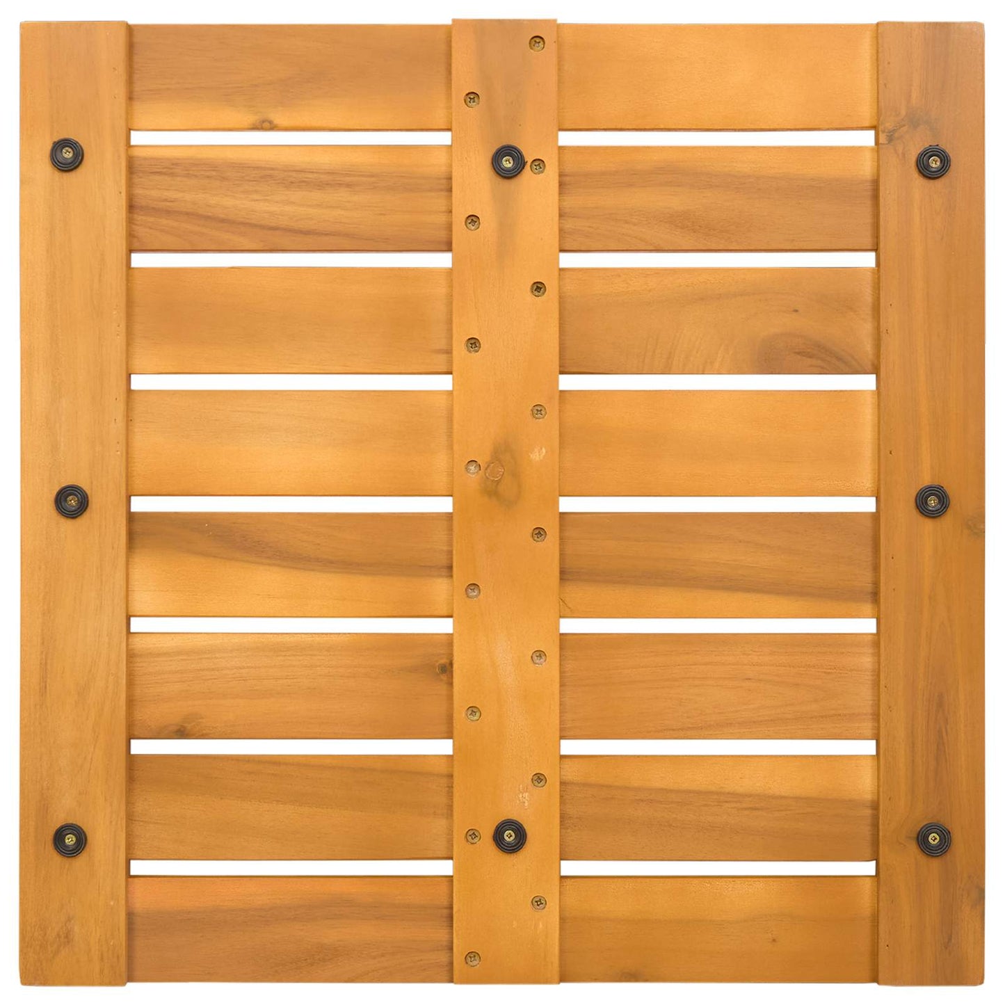 Badematte 2 stk. Natur 50 x 50 cm Massivholz Akazie