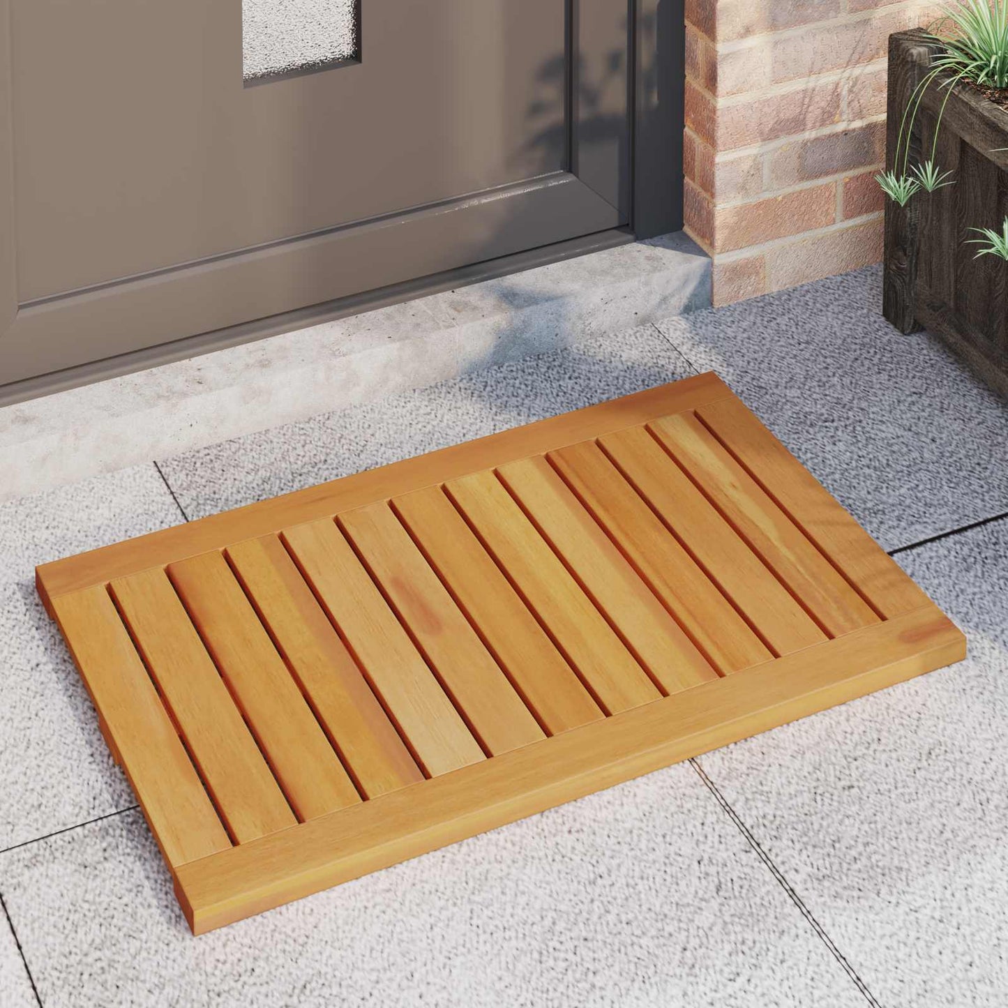 Badematte Braun 80 x 50 cm Massivholz Akazie
