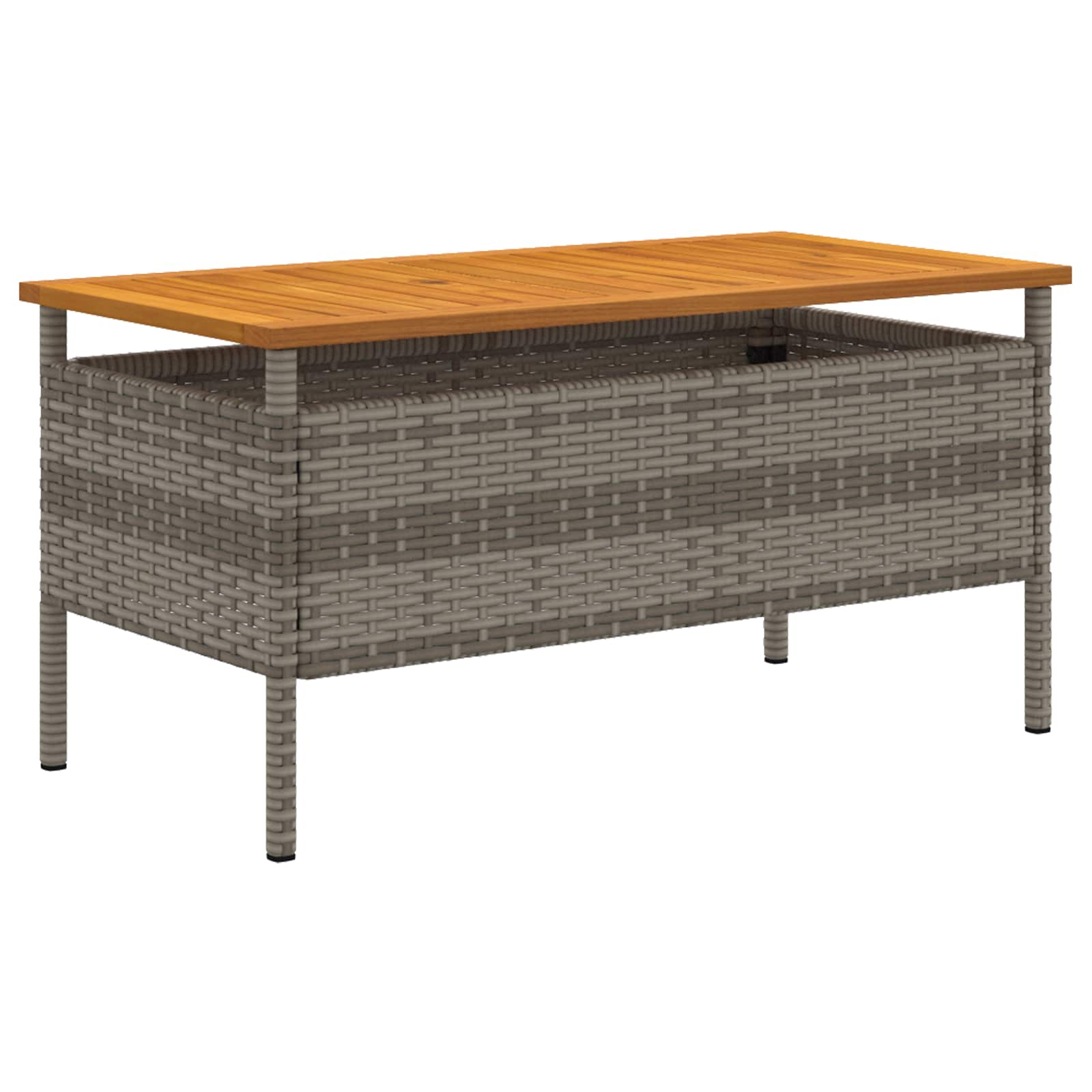 Garten Set Grau Poly-Rattan