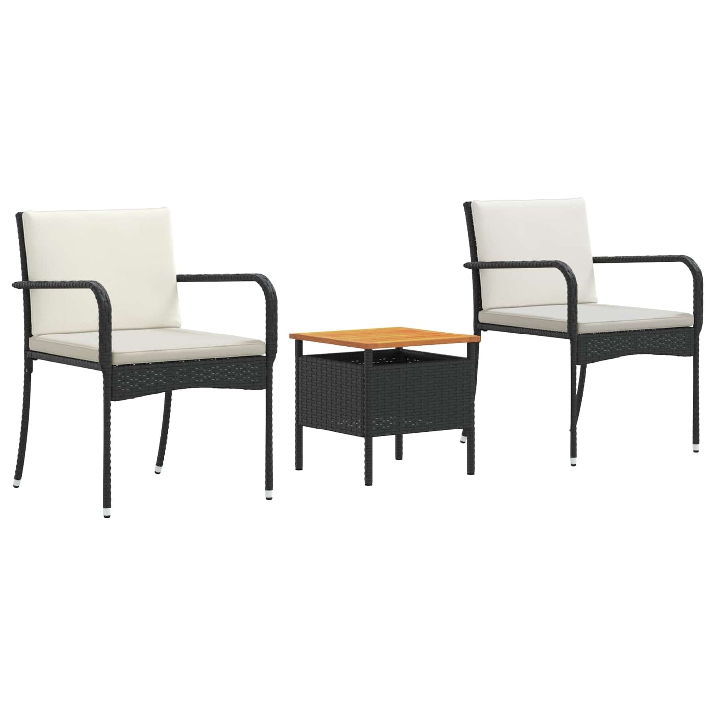 Garten Set Schwarz Poly-Rattan