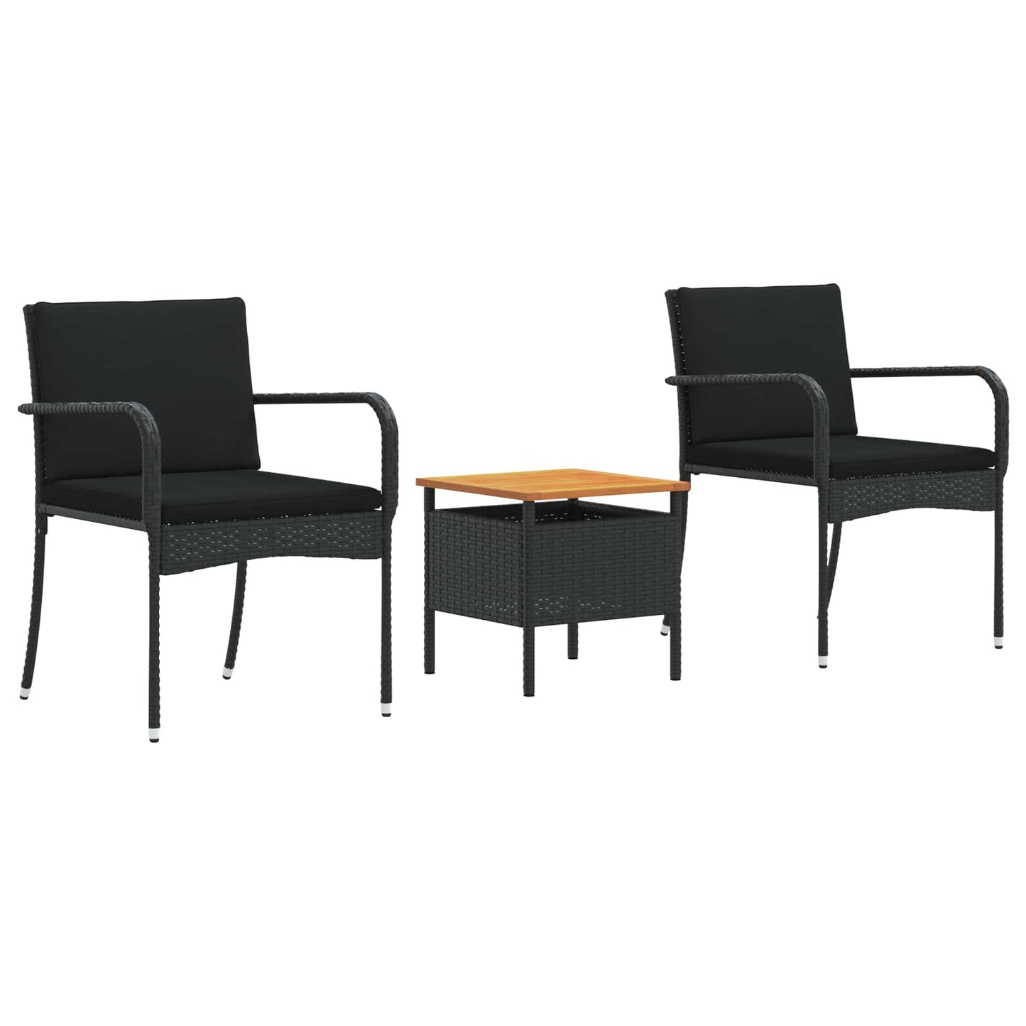 Garten Set Schwarz Poly-Rattan