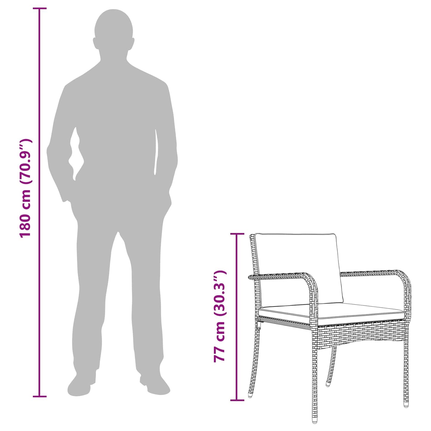 Garten Set Schwarz Poly-Rattan