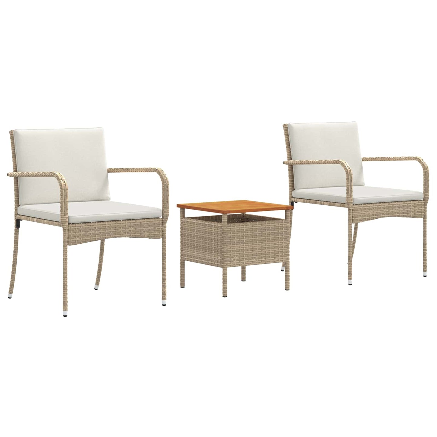 Garten Set Beige Poly-Rattan