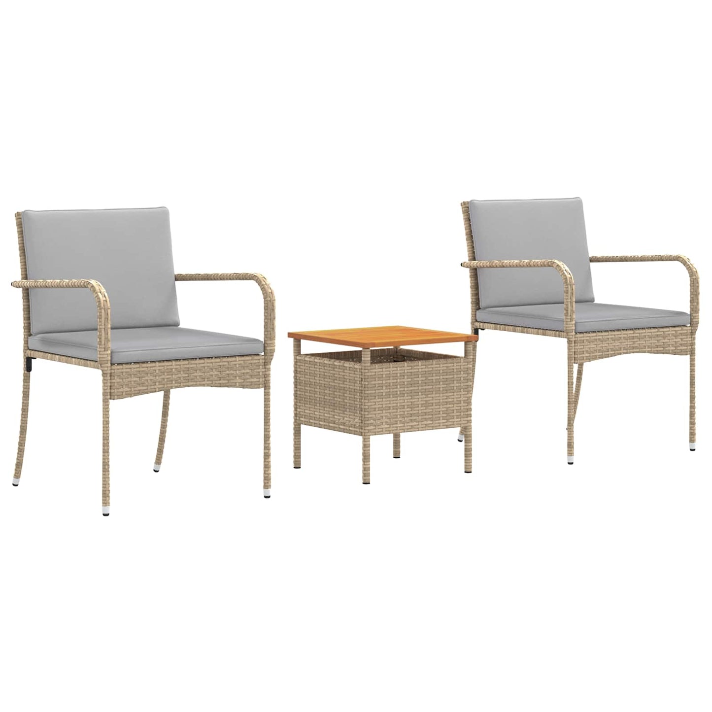 Garten Set Beige Poly-Rattan