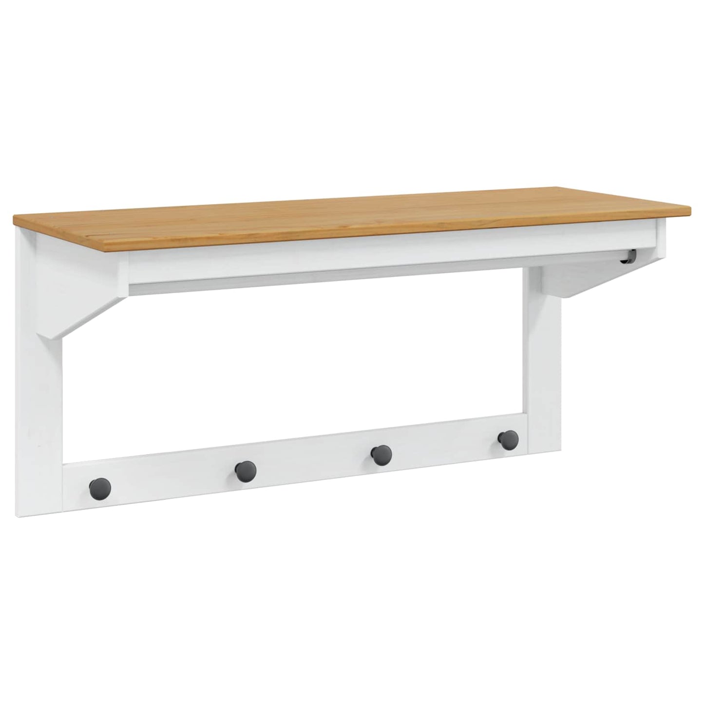 Garderobenständer HILL Weiß und Honigbraun 90 x 35 x 41,5 cm