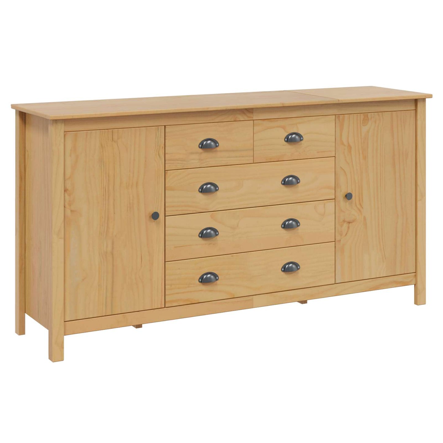 Sideboard HILL Honigbraun 154 x 40 x 80 cm Massives Kiefernholz