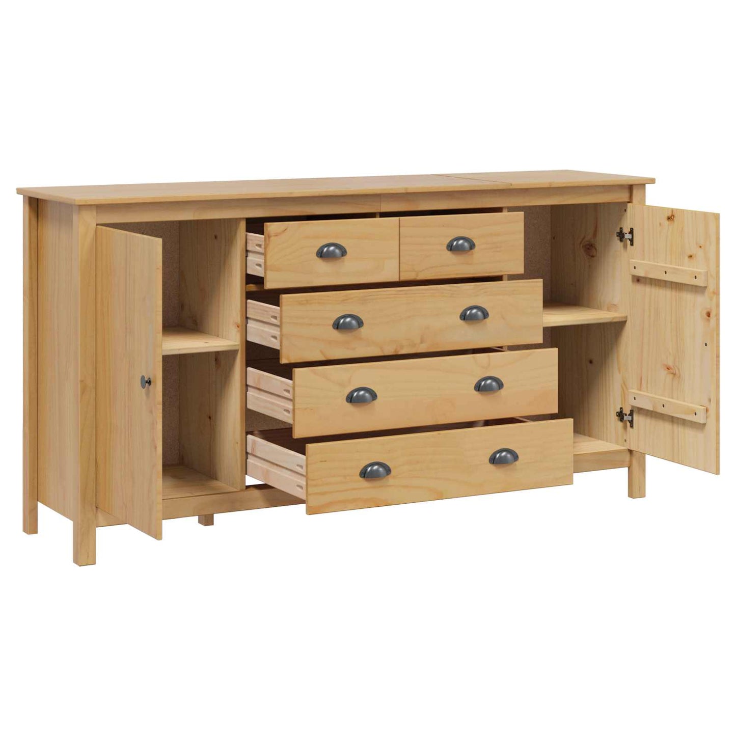 Sideboard HILL Honigbraun 154 x 40 x 80 cm Massives Kiefernholz