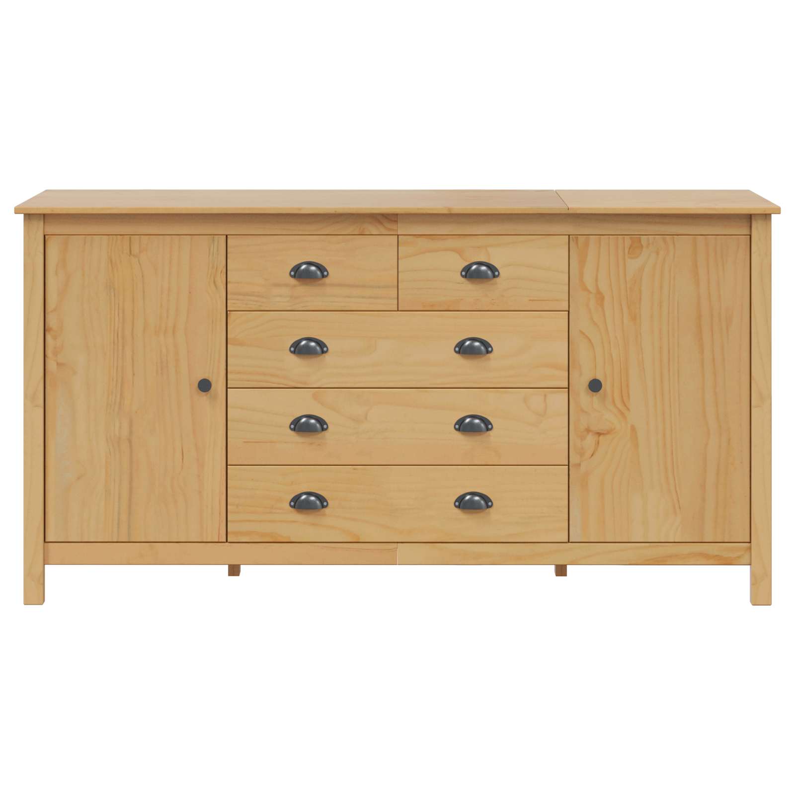 Sideboard HILL Honigbraun 154 x 40 x 80 cm Massives Kiefernholz