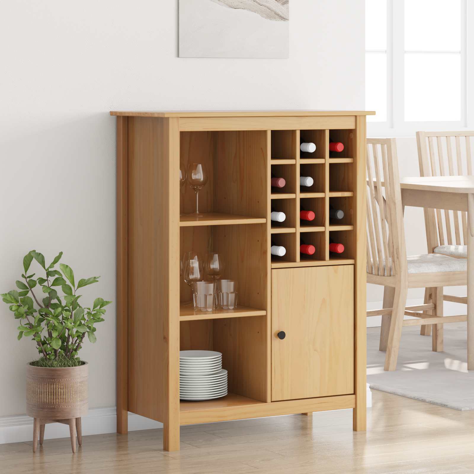 Weinschrank HILL Honigbraun 79,5 x 40 x 107,5 cm