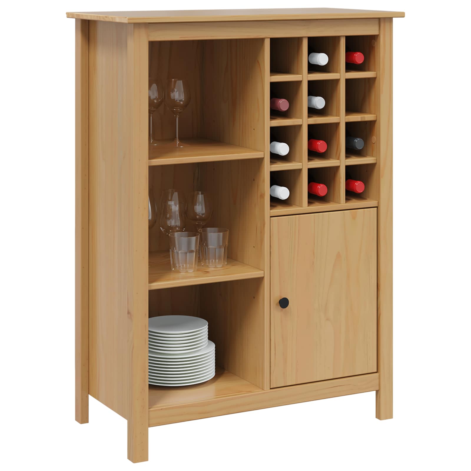 Weinschrank HILL Honigbraun 79,5 x 40 x 107,5 cm
