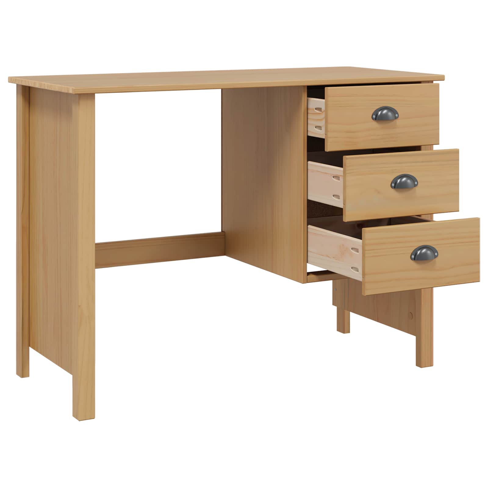 Schreibtisch mit Schubladen HILL Honigbraun 100 x 45 x 74 cm