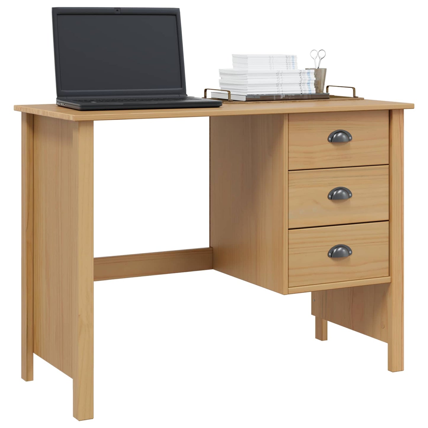 Schreibtisch mit Schubladen HILL Honigbraun 100 x 45 x 74 cm