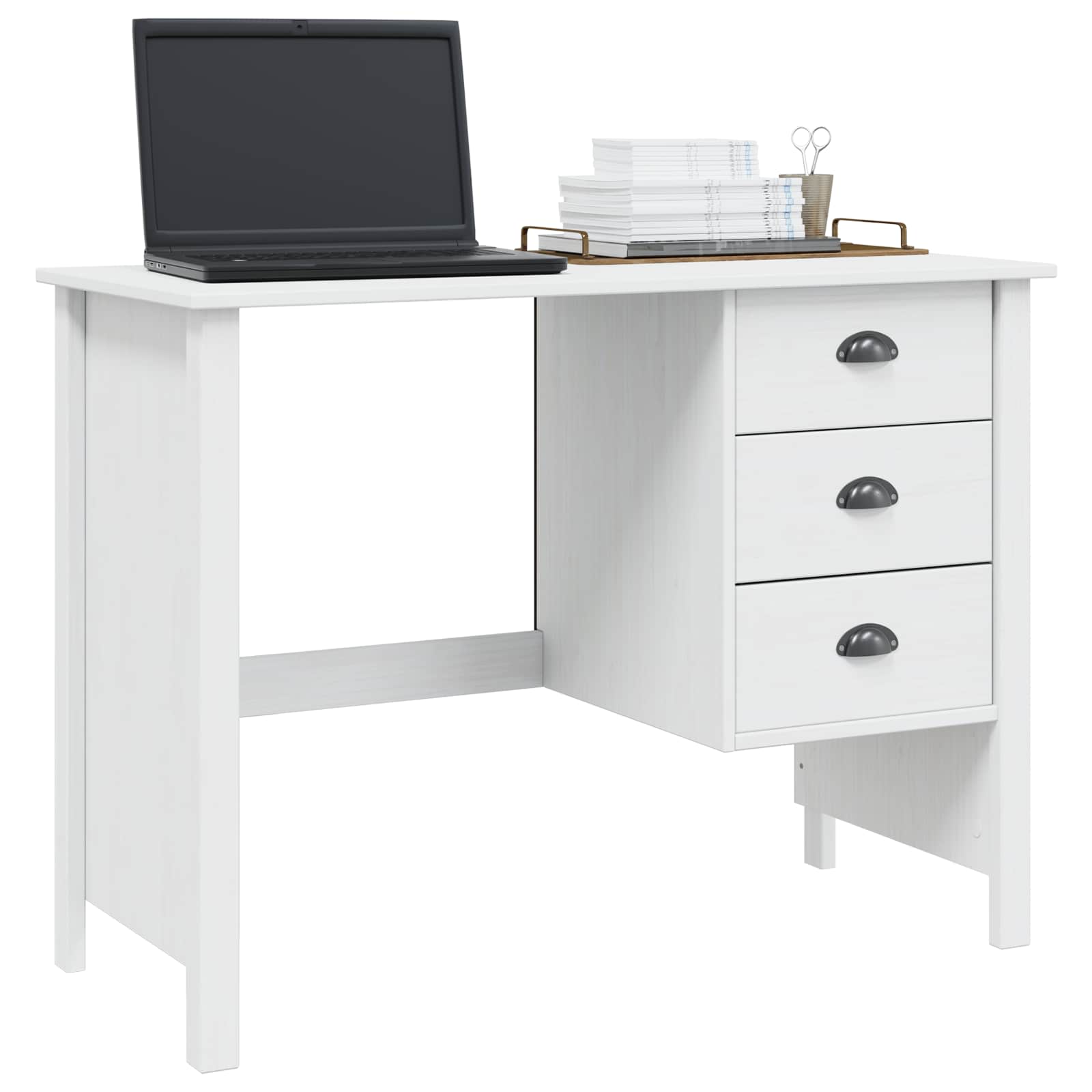 Schreibtisch mit Schubladen HILL Weiß 100 x 45 x 74 cm