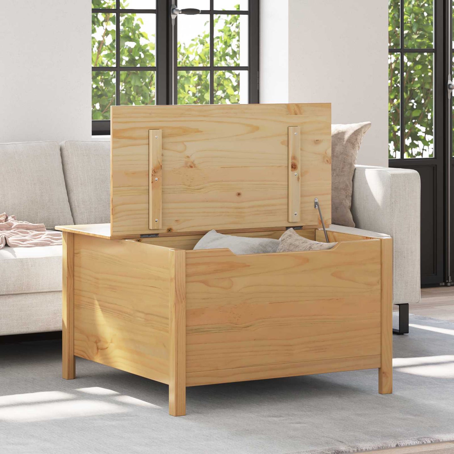 Couchtisch mit Schubladen HILL Honigbraun 79,5 x 79,5 x 49 cm