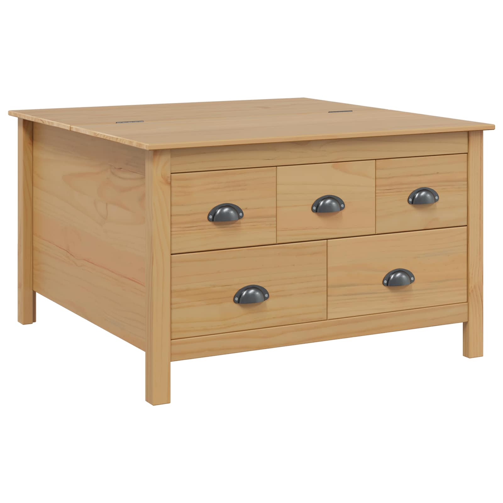 Couchtisch mit Schubladen HILL Honigbraun 79,5 x 79,5 x 49 cm