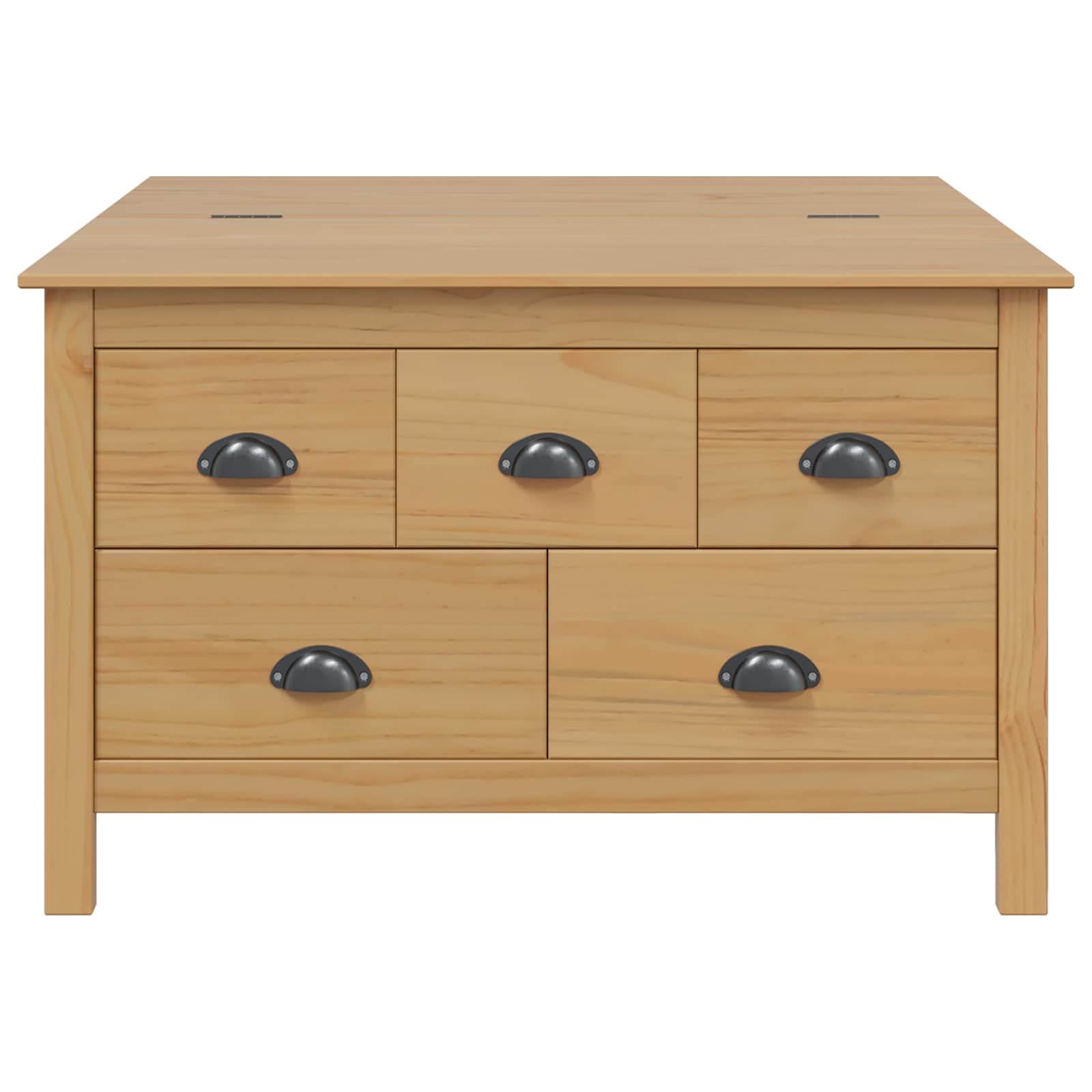 Couchtisch mit Schubladen HILL Honigbraun 79,5 x 79,5 x 49 cm