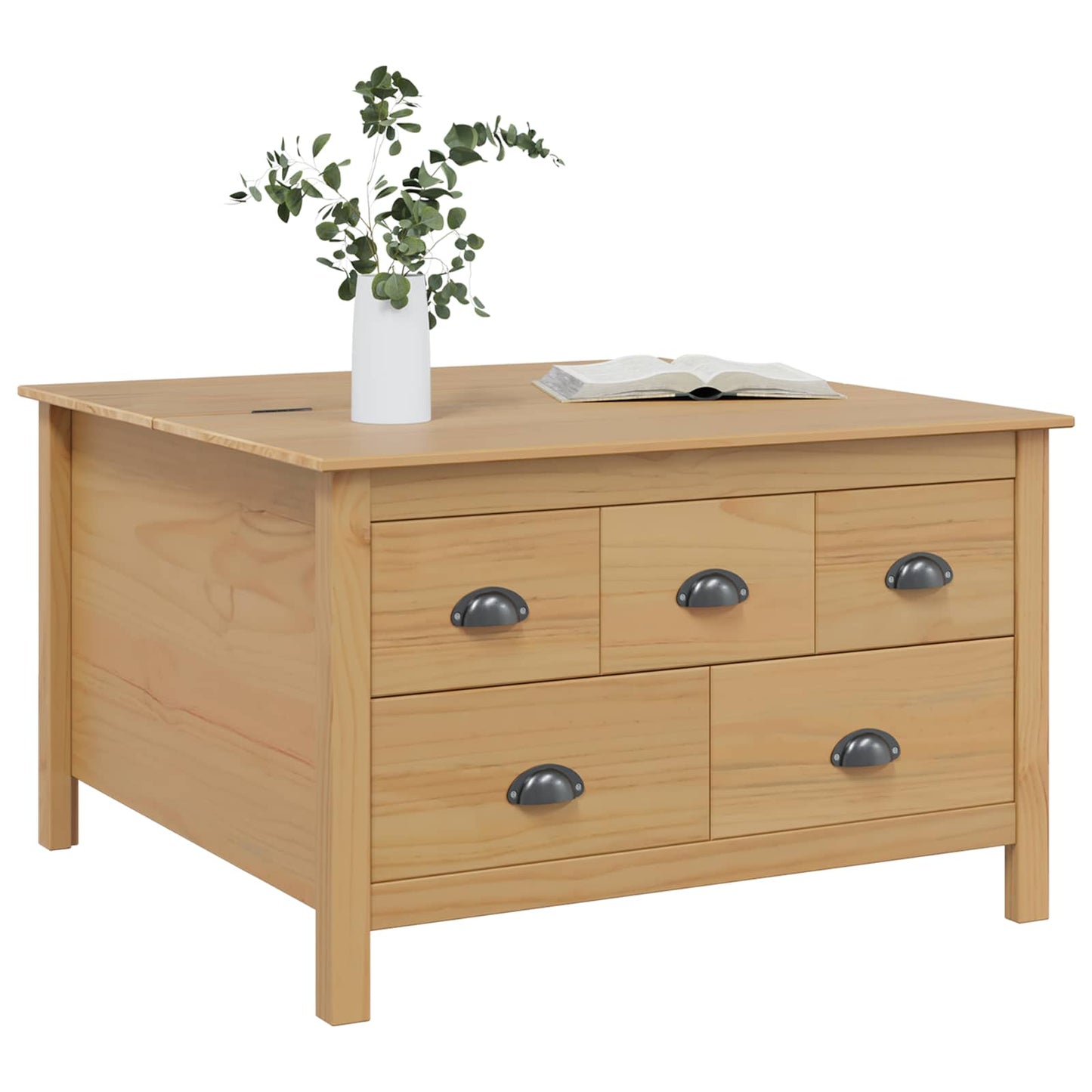 Couchtisch mit Schubladen HILL Honigbraun 79,5 x 79,5 x 49 cm