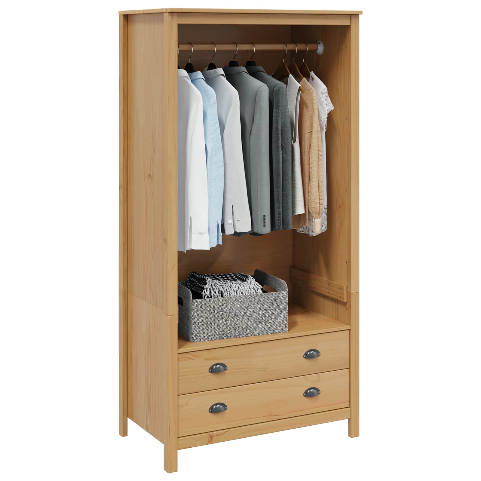 Kleiderschrank mit Schubladen HILL Honigbraun 84 x 50 x 170 cm
