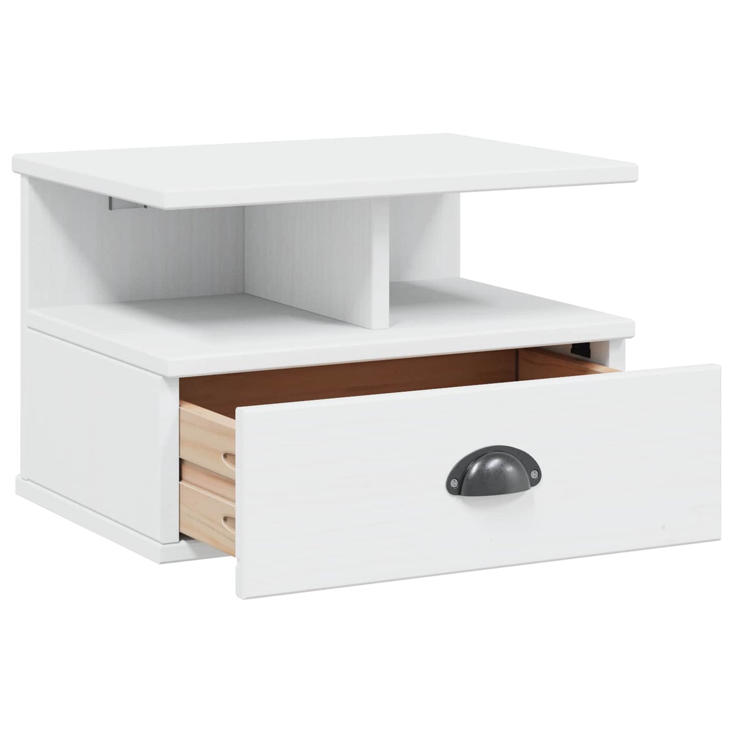 Nachttisch HILL Weiß 40 x 31 x 27 cm Massives Kiefernholz