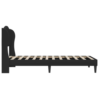 Bettrahmen mit Kopfteil Schwarz 90 x 190 cm Kunstleder
