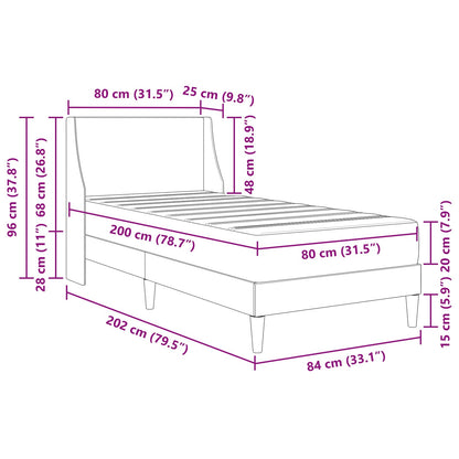 Bettgestell mit Matratze Schwarz 80 x 200 cm Polyester