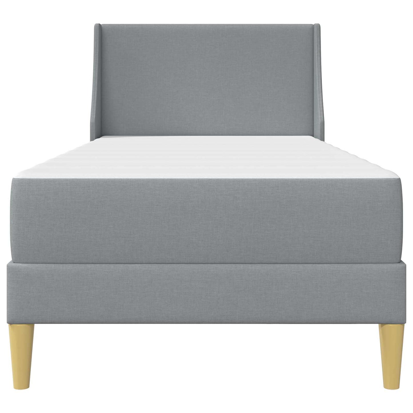 Bettgestell mit Matratze Hellgrau 90 x 200 cm Polyester