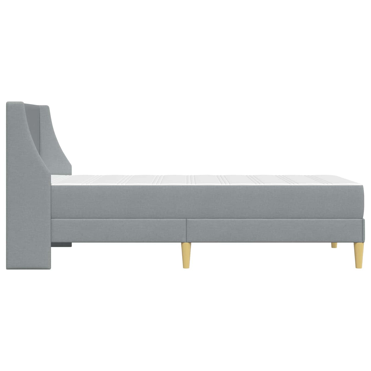 Bettgestell mit Matratze Hellgrau 90 x 200 cm Polyester