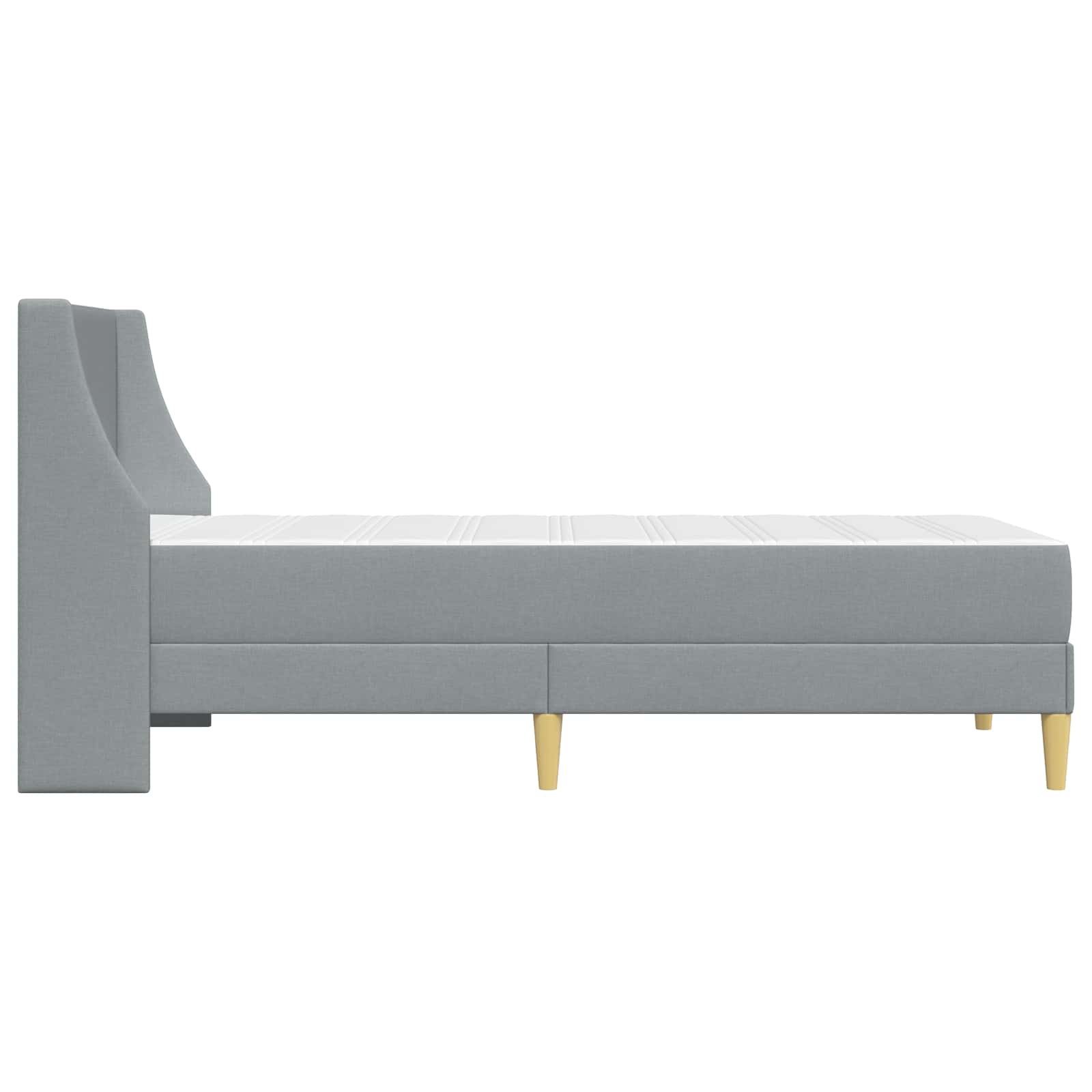 Bettgestell mit Matratze Hellgrau 90 x 200 cm Polyester