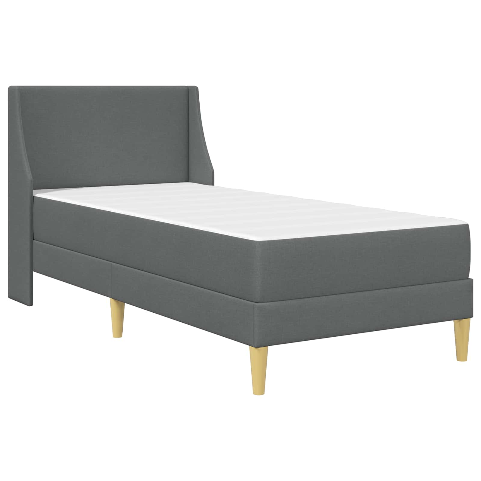 Bettgestell mit Matratze Dunkelgrau 90 x 200 cm Polyester