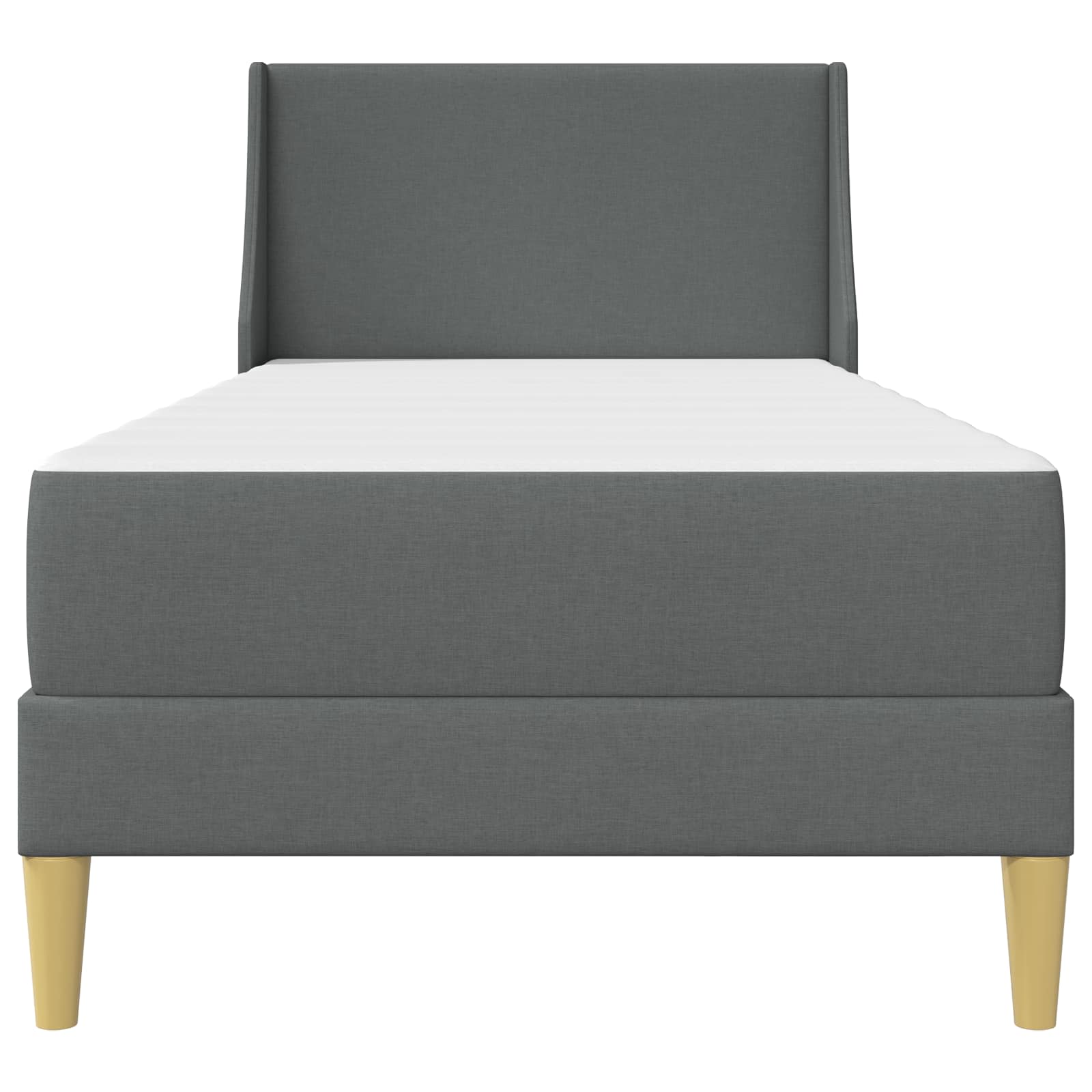 Bettgestell mit Matratze Dunkelgrau 90 x 200 cm Polyester