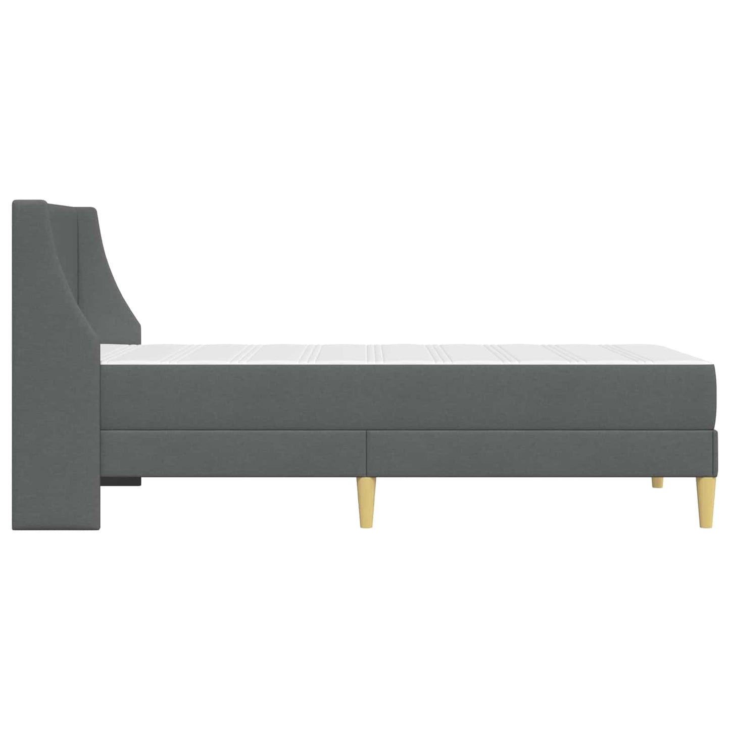Bettgestell mit Matratze Dunkelgrau 90 x 200 cm Polyester