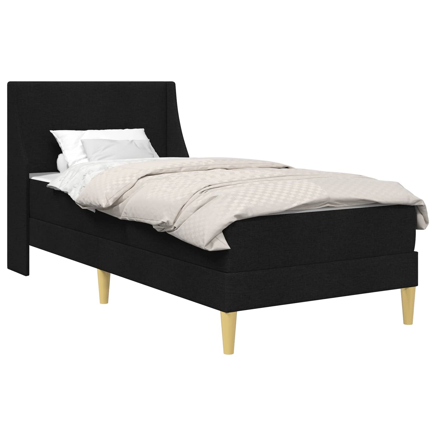 Bettgestell mit Matratze Schwarz 90 x 200 cm Polyester