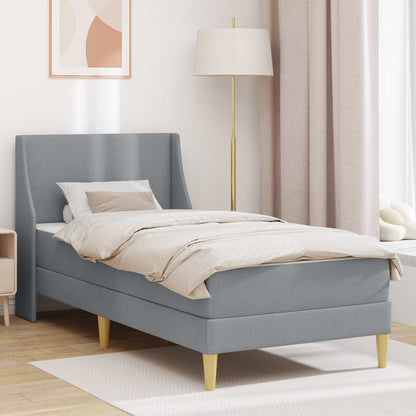 Bettgestell mit Matratze Hellgrau 100 x 200 cm Polyester