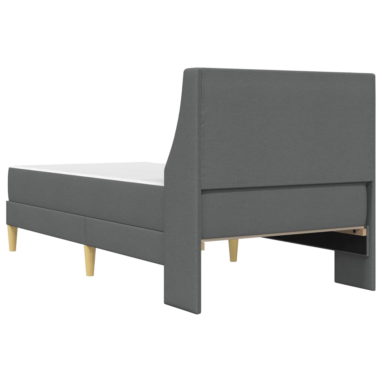 Bettgestell mit Matratze Dunkelgrau 100 x 200 cm Polyester