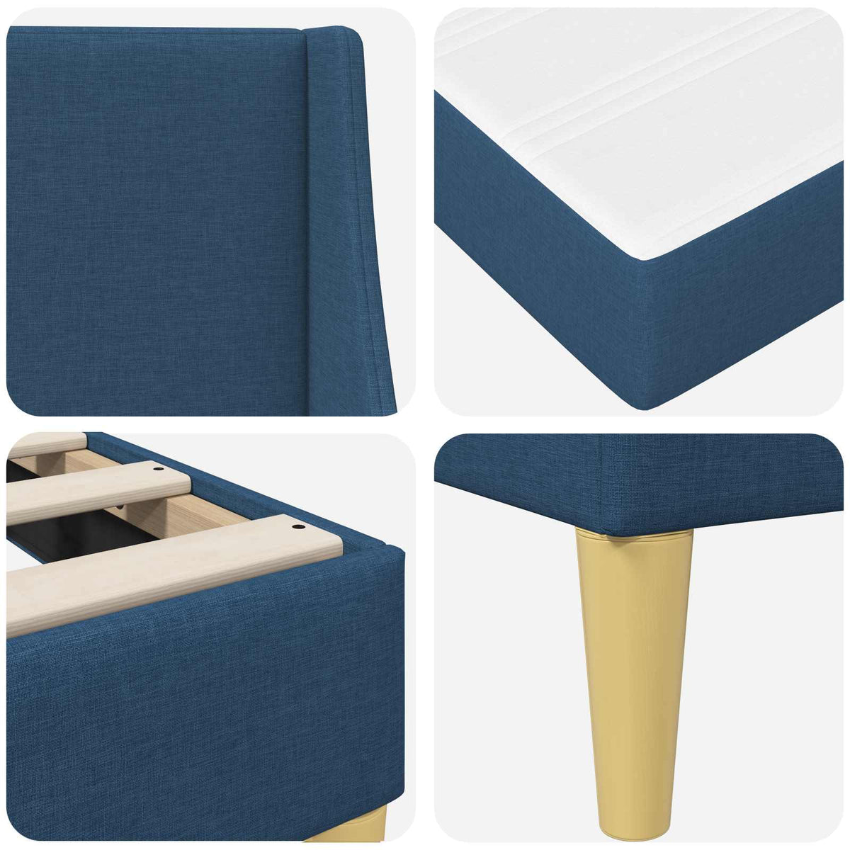 Bettgestell mit Matratze Blau 100 x 200 cm Polyester